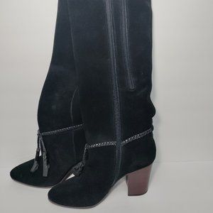 Aerosoles Womens Suede Black Boots Size 7.5